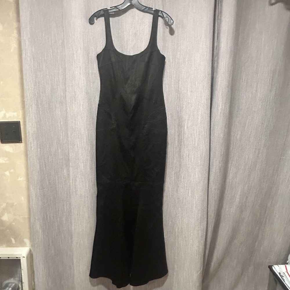 David Meister Dress Womens 4 Black Scoop Neck Mermaid Maxi Formal Gown‎ Lined